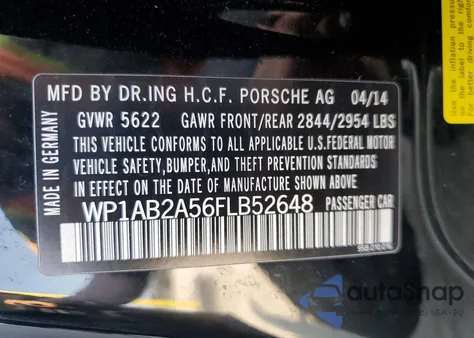 2015 Porsche Macan S z USA, uszkodzony, nr VIN WP1AB2A56FLB52648